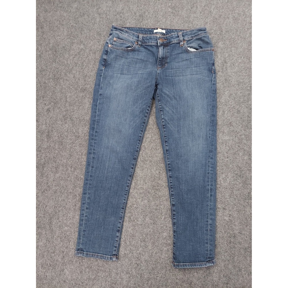 Eileen Fisher Jeans Womens 6 Blue Lowrise Ankle Organic Cotton Stretch Pockets